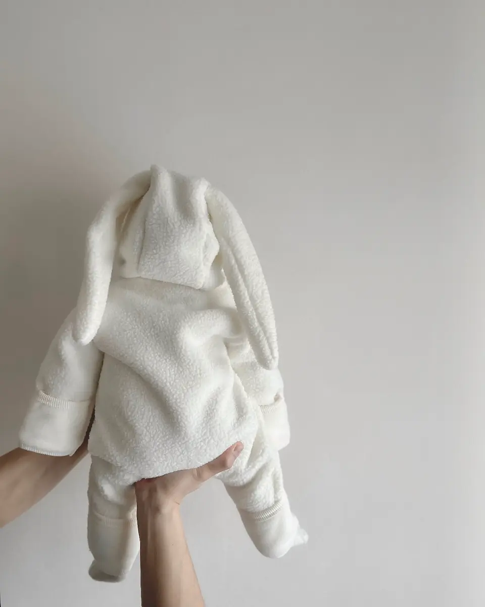 人気】ふわふわボアうさちゃんアウターロンパース 60cm~90cm