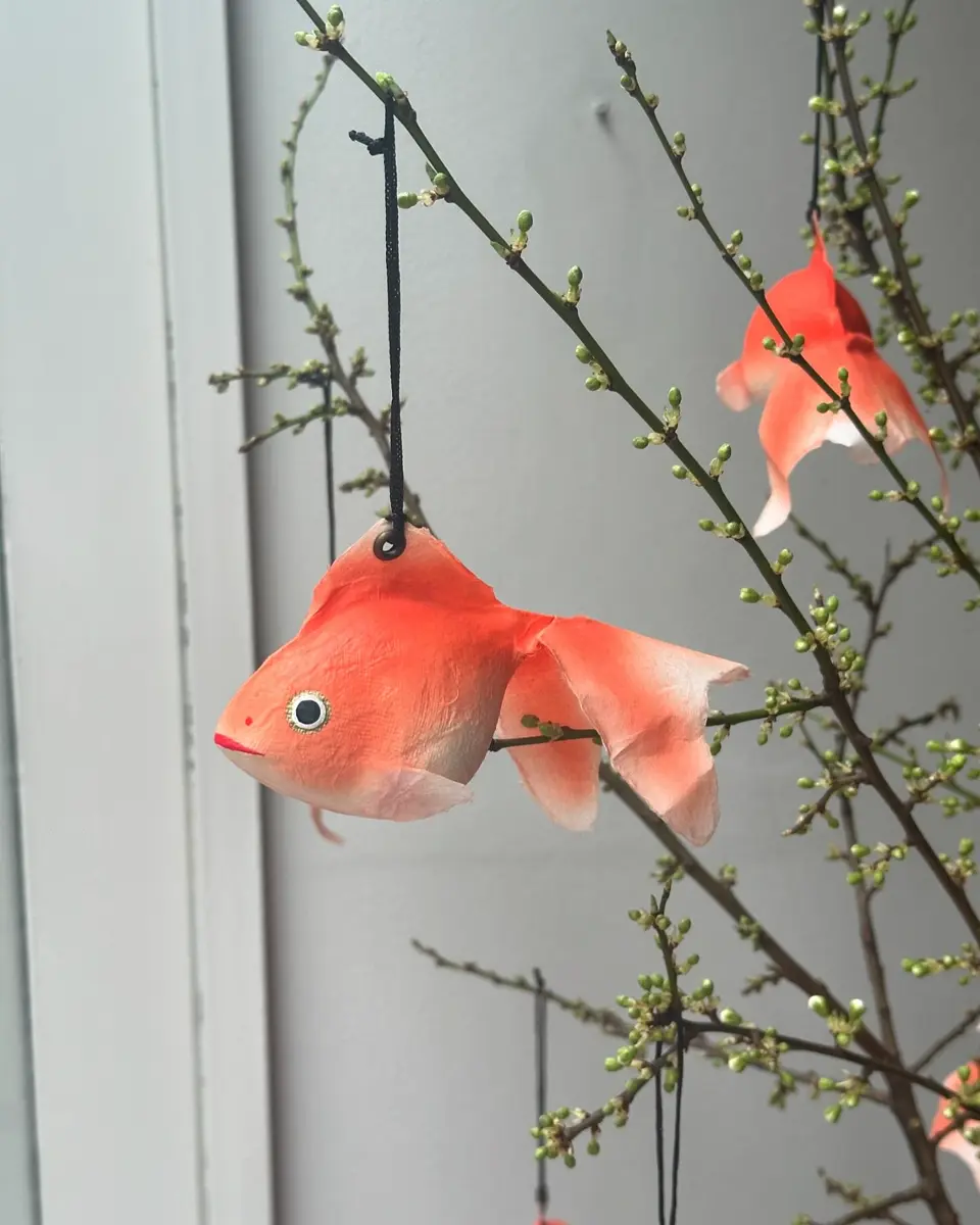 羽二重張り 金魚 | 夏の涼しさ - ハリコ オンライン