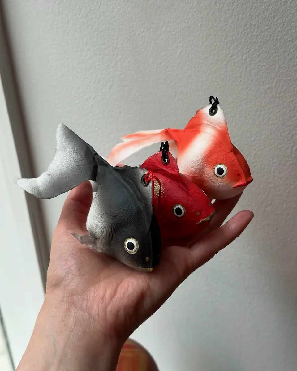 扇　置物　虎　金魚　2セット 扇 置物 虎 金魚 2セット