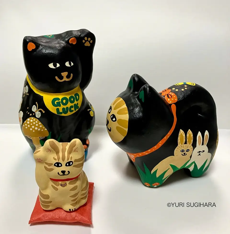 まめまねき | 招き猫ミニ張り子 - ハリコ オンライン