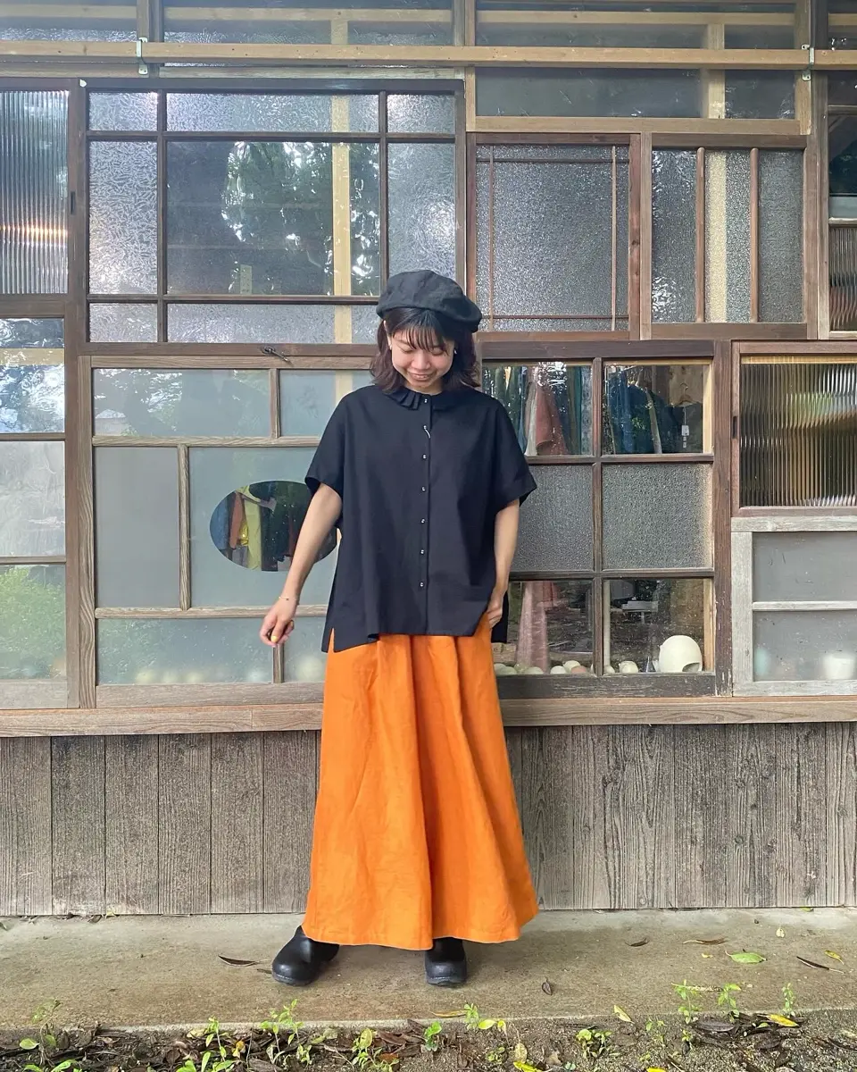 ブルーウィロー　麻パンツ blue willow ブルーウィロウ リネン平織りワイドパンツ メール便