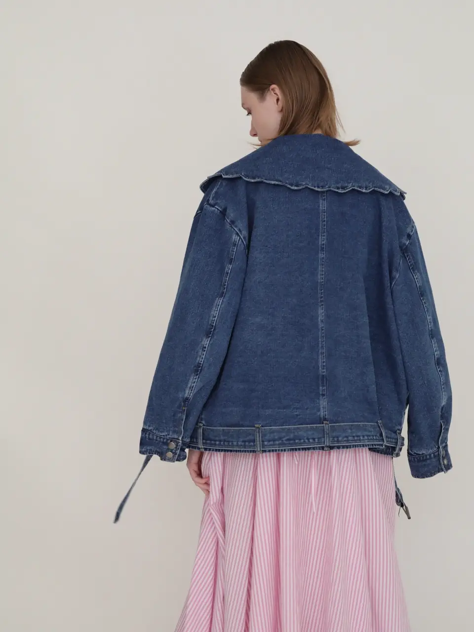 scallop collar denim JK - BayBee