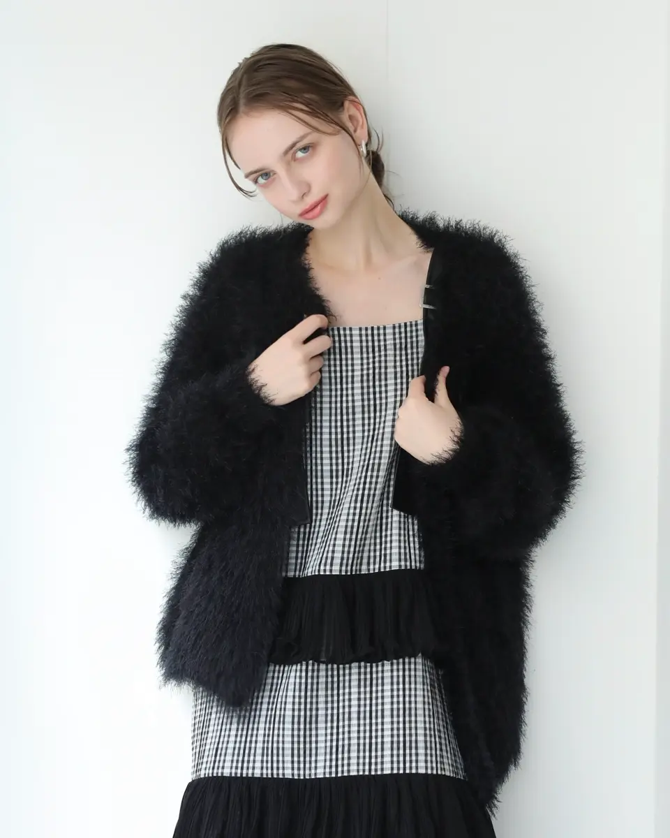 カーディガン BayBee shaggy cardigan(black) shaggy cardigan(black) - BayBee