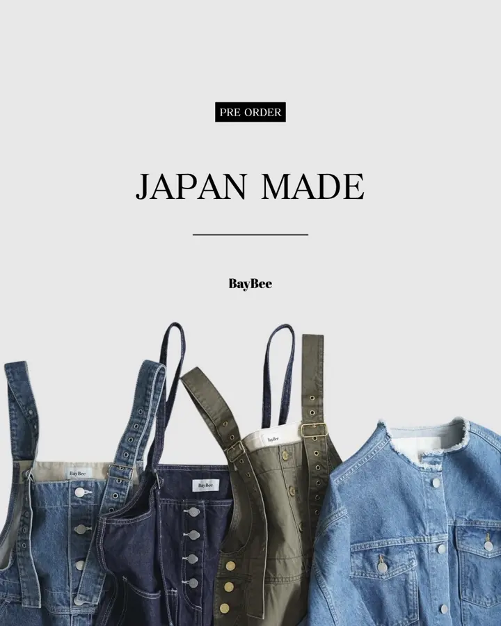 BayBee ダークデニム サロペット 予約】button design denim salopette - BayBee