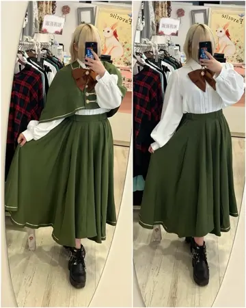 アルベロベロ　ヘンゼルとグレーテル　ワンピース グリーン　【最終お値下げ】 最短即日出荷】3点セット ブラウス ケープ スカート アンティーク