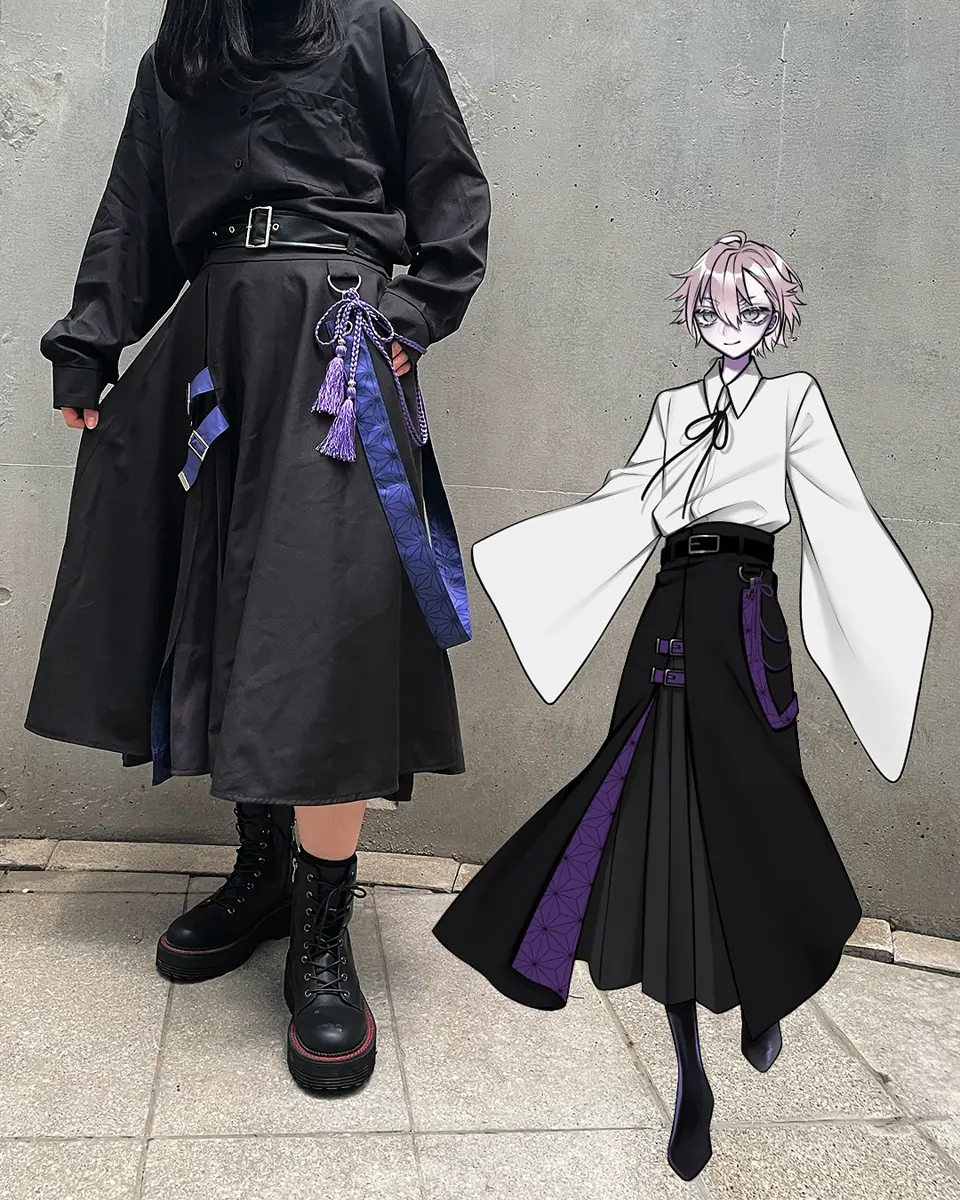 和柄のラップ袴パンツFavorite フェイバリット ラップスカート