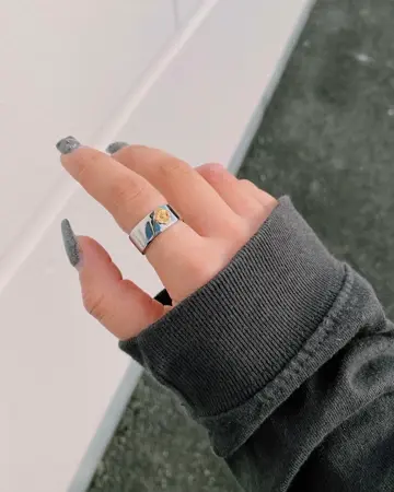 シルバー ファセッテッド リング＋シルバーフラットバンドリングセット フラットバンド リング/ポピー/シルバー925/K24ゴールドプレート