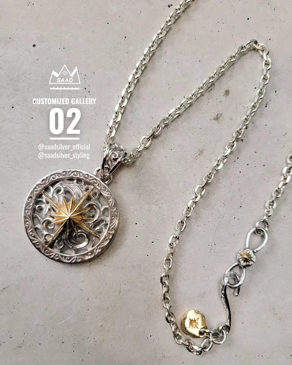 SAAD シルバー 925 4mm 太角 あずき チェーン ネックレス 50cm SAAD