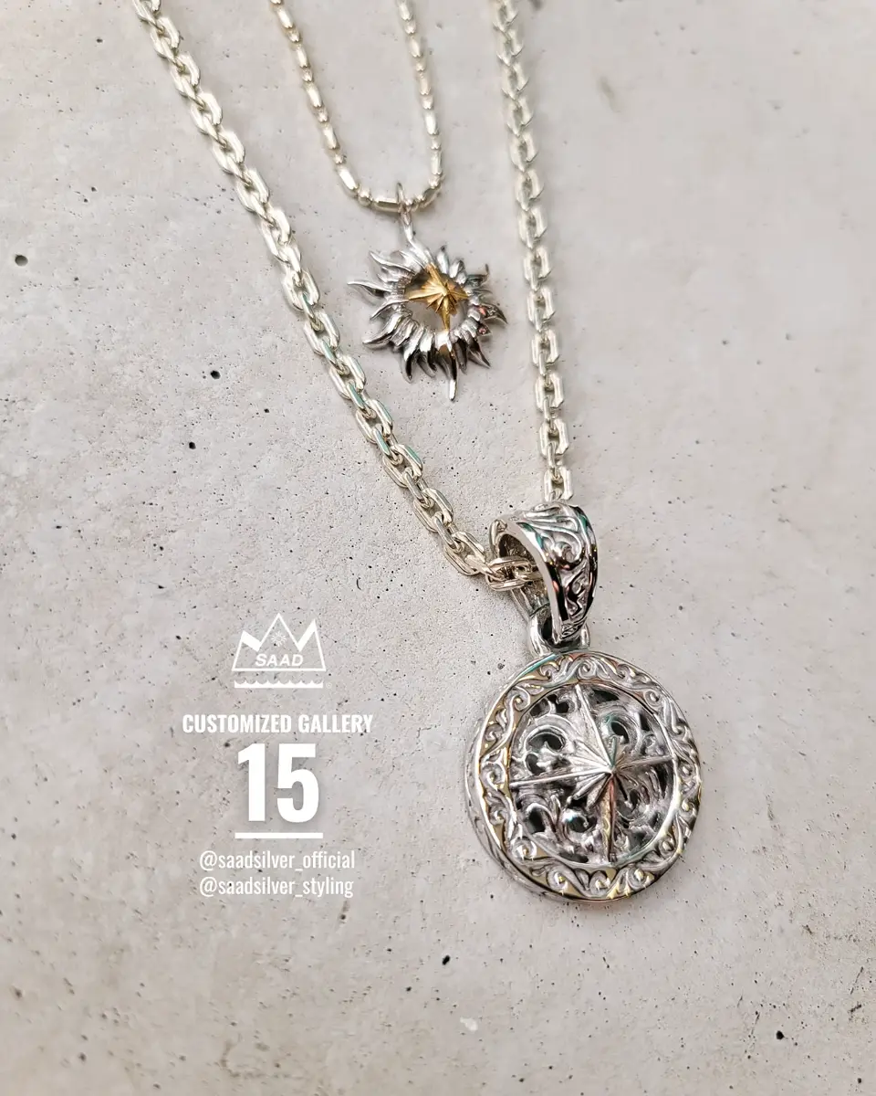 SAAD サード 極太 甲丸 ロール チェーン シルバー 925 50cm SAAD