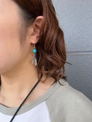天然石ターコイズ ストーンピアス｜全てのシルバーアクセサリー,ピアス