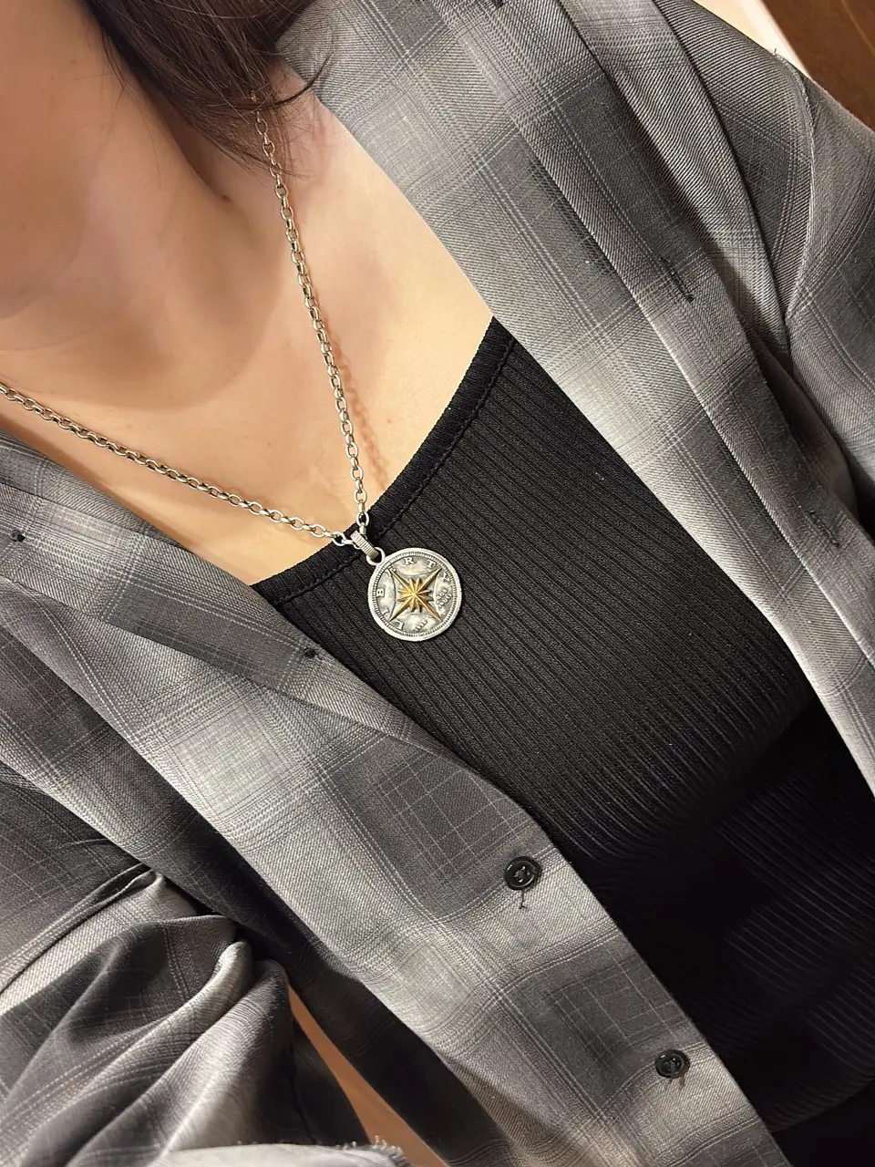 50セント硬貨モチーフ シルバー925ペンダントトップ｜全てのシルバー