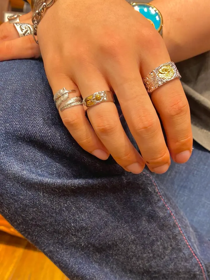 【SAAD】シルバー925フェザーリング フェザーモチーフ シルバー925リング オキシダイズコーティング