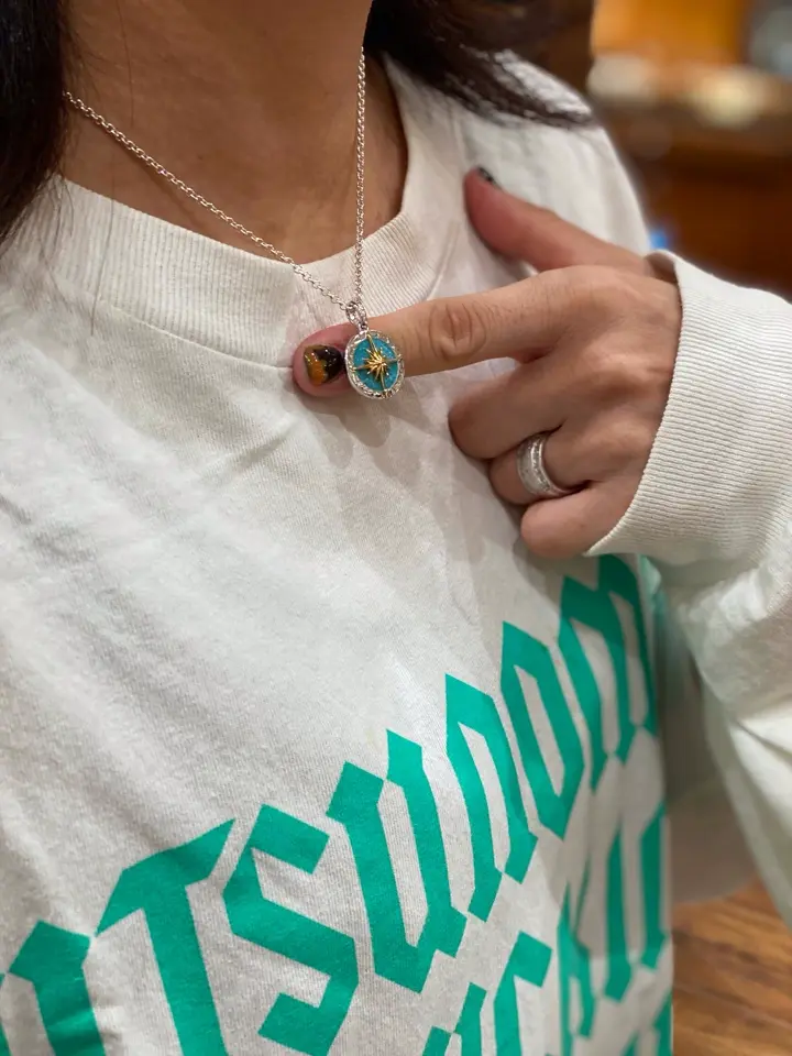 サンシンボル アラベスク 天然石ターコイズ シルバー925 K24（24金