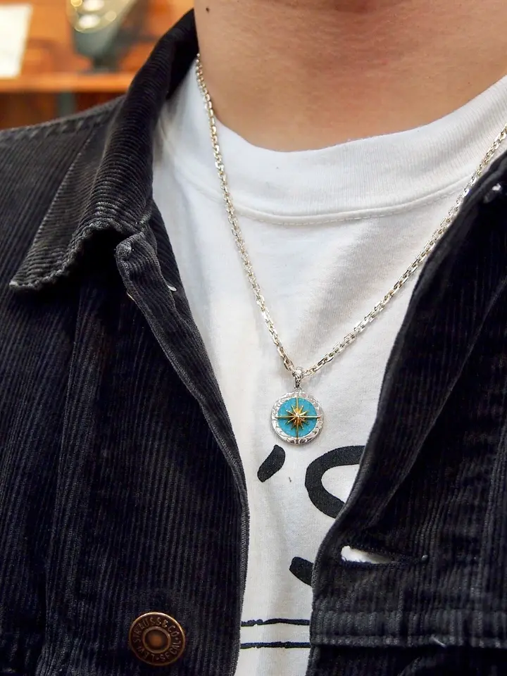 サンシンボル アラベスク 天然石ターコイズ シルバー925 K24（24金