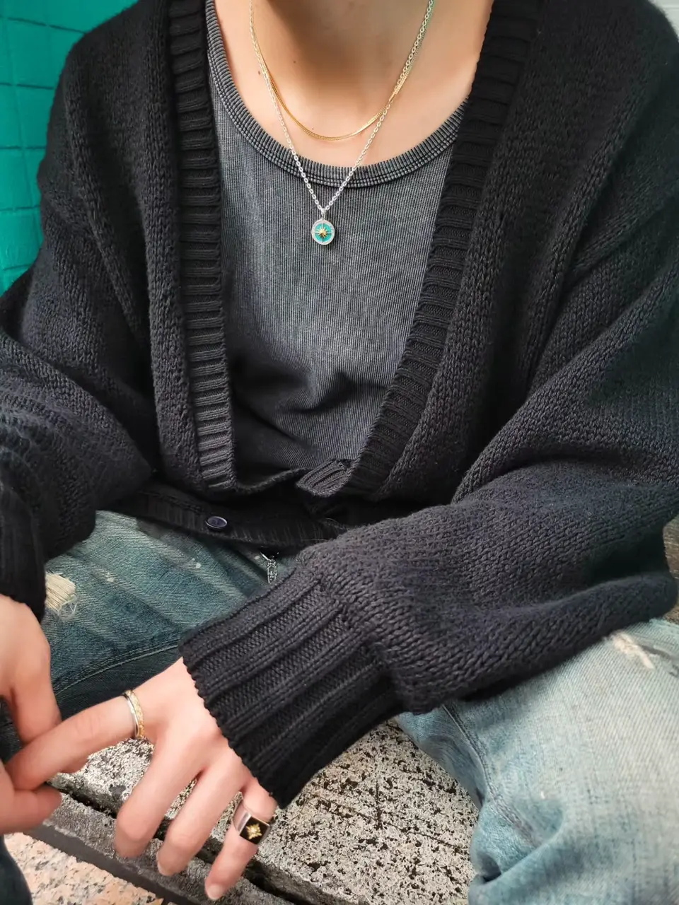 良品❗️】 SAAD ターコイズ ペンダント アラベスク 太陽神 キングマン