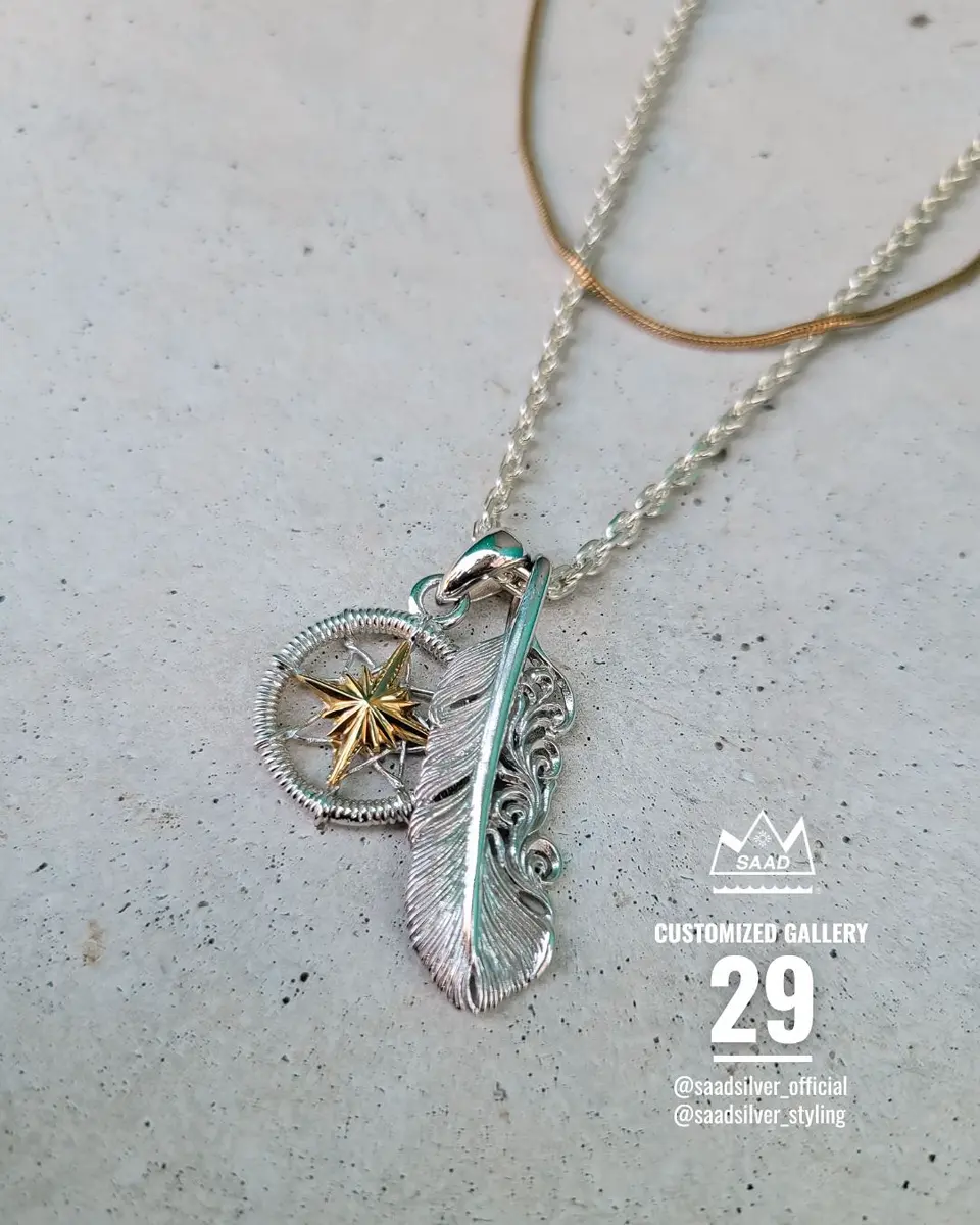 フェザー シルバー925製 ロジウムコーティング ペンダントトップ｜全て