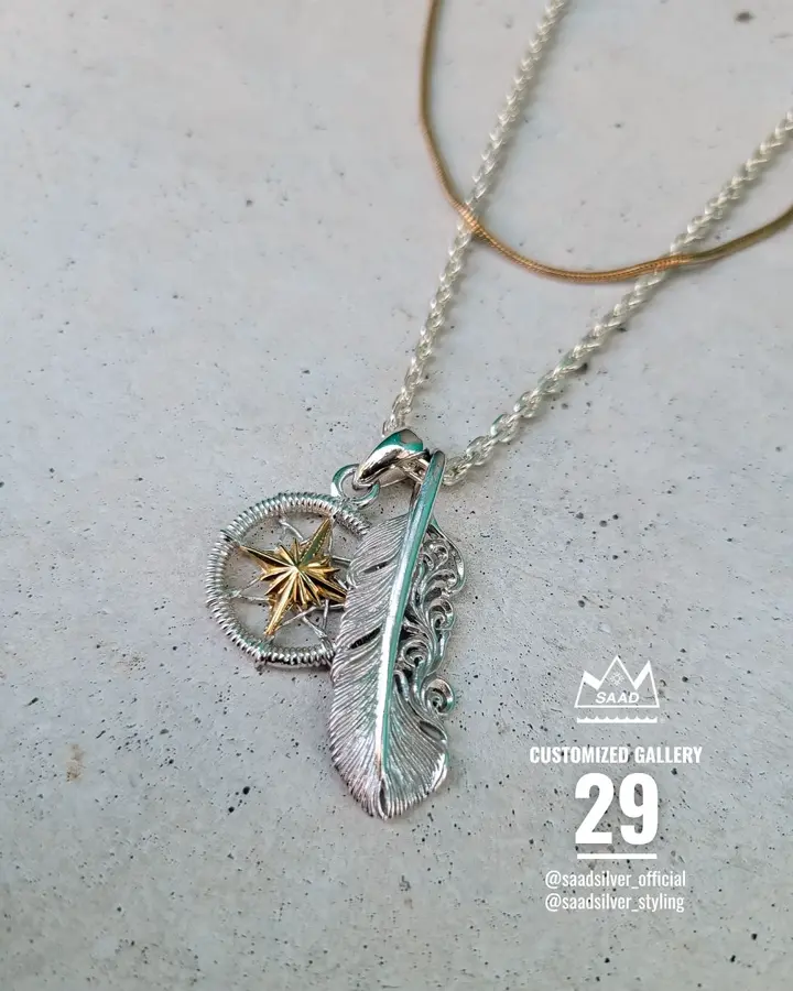 フェザー シルバー925製 ロジウムコーティング ペンダントトップ｜全て