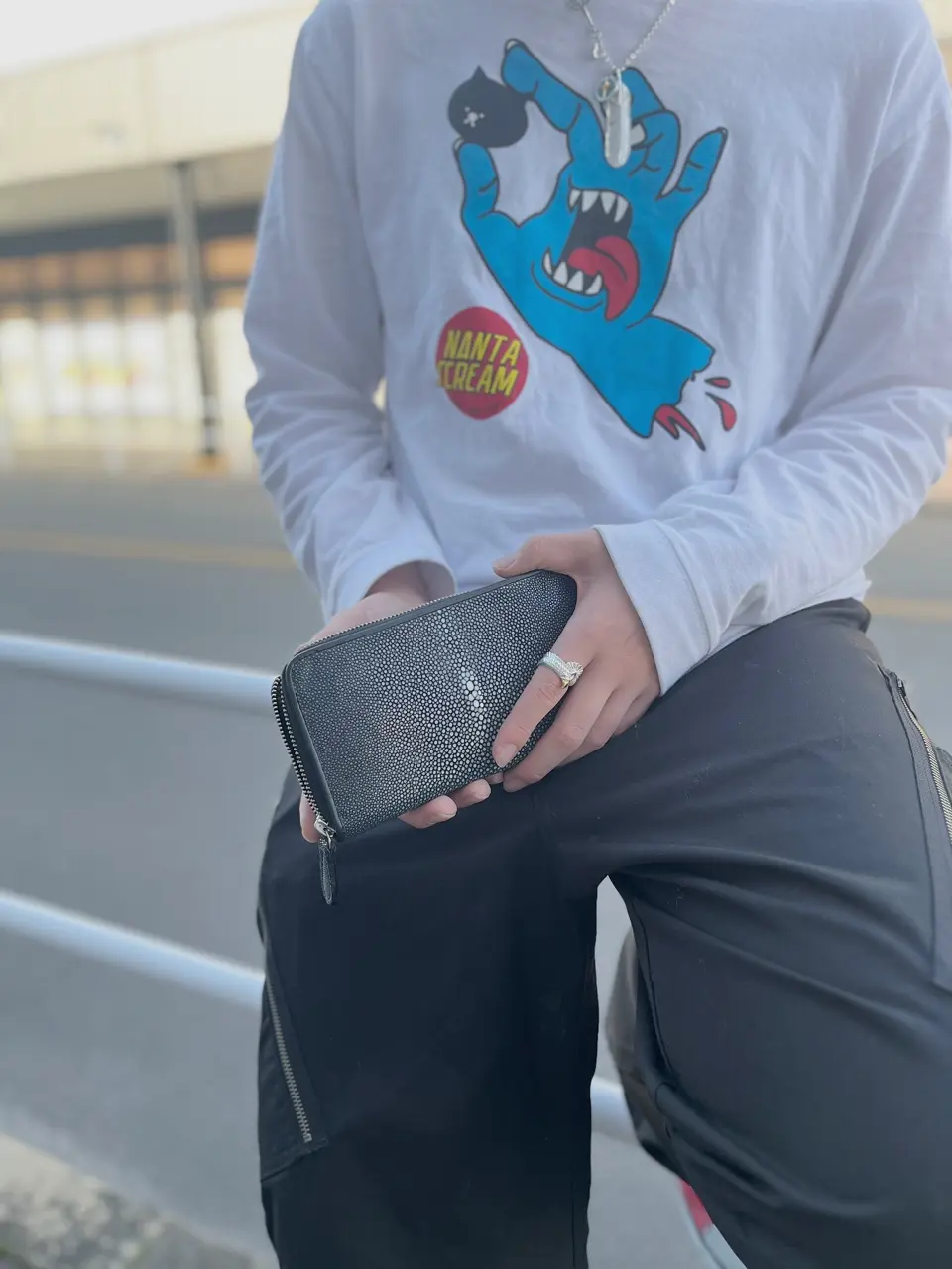 エイ革/スティングレイレザー ロングウォレット/革財布｜エイ革＆サメ