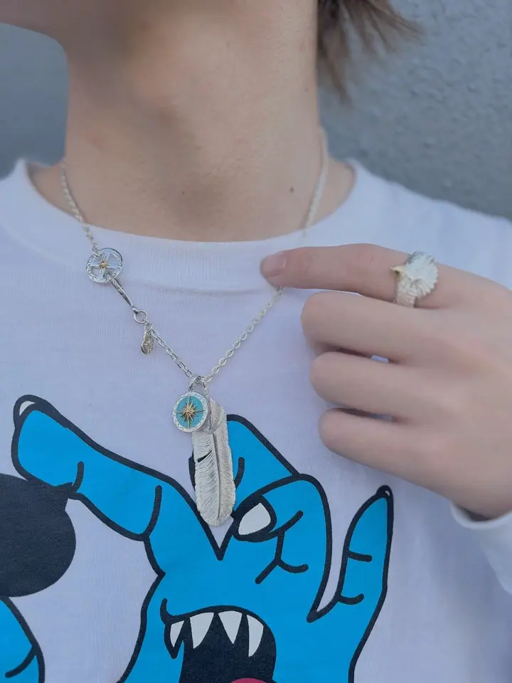 サンシンボル アラベスク 天然石ターコイズ シルバー925 K24（24金