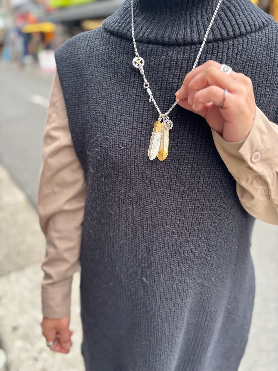 フェザーモチーフ シルバー925 S字フック｜全てのシルバーアクセサリー