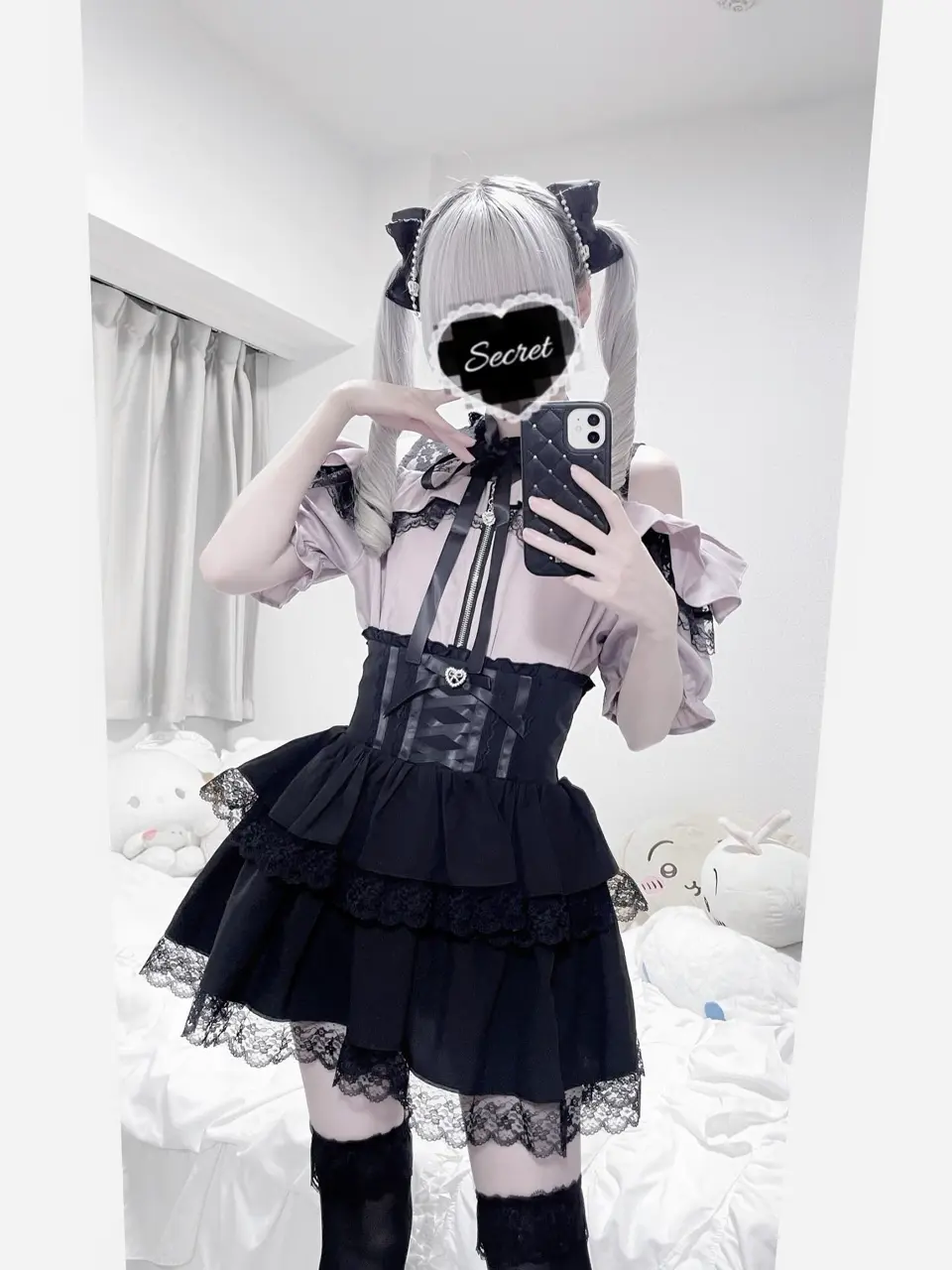 MA*RS】肩開きフリルスライダーブラウス - WHT/ブラック size-F