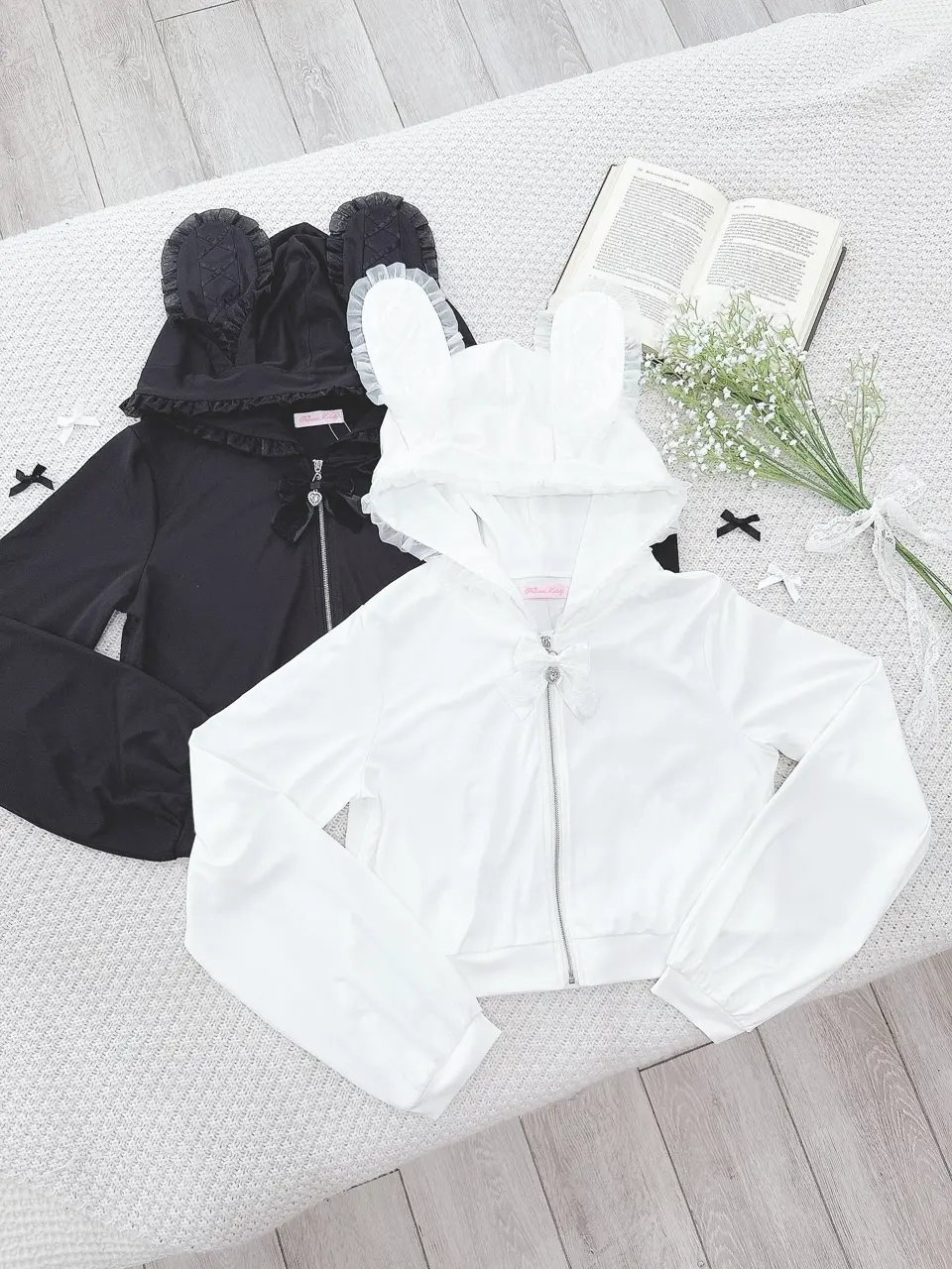 ぱんのみみ　もふもふ　パーカー　C95 ホワイト 楽天市場】兎耳パーカー うさみみ パーカー ジャケット ふわふわ