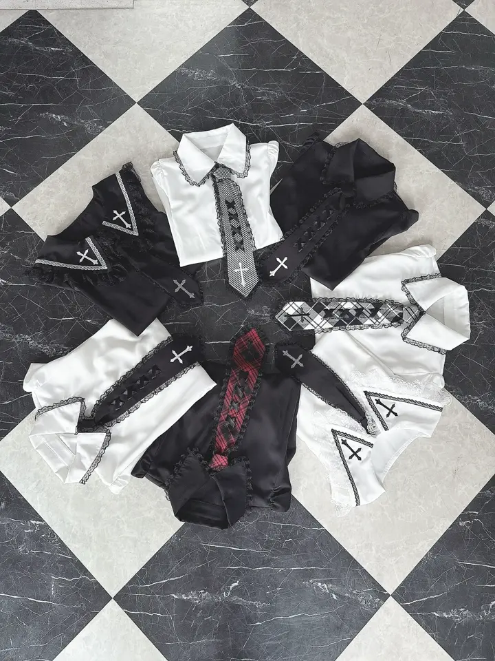 MA*RS】クロス刺繍ネクタイ付きブラウス - WHT/ブラック size-F