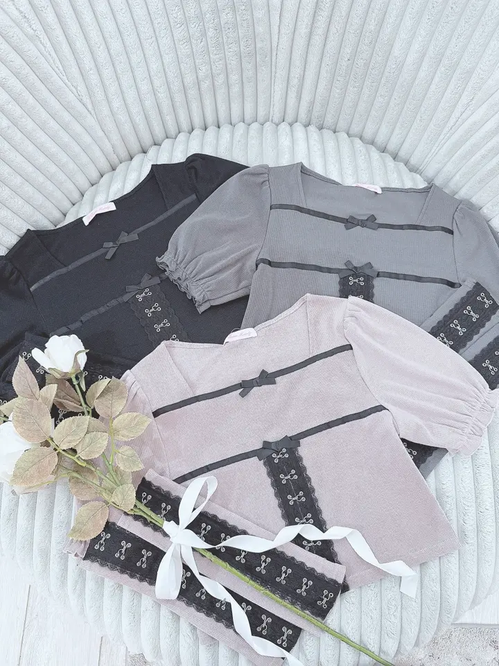 Princess Melody】アームウォーマー付きダブルりぼんホックテレコ