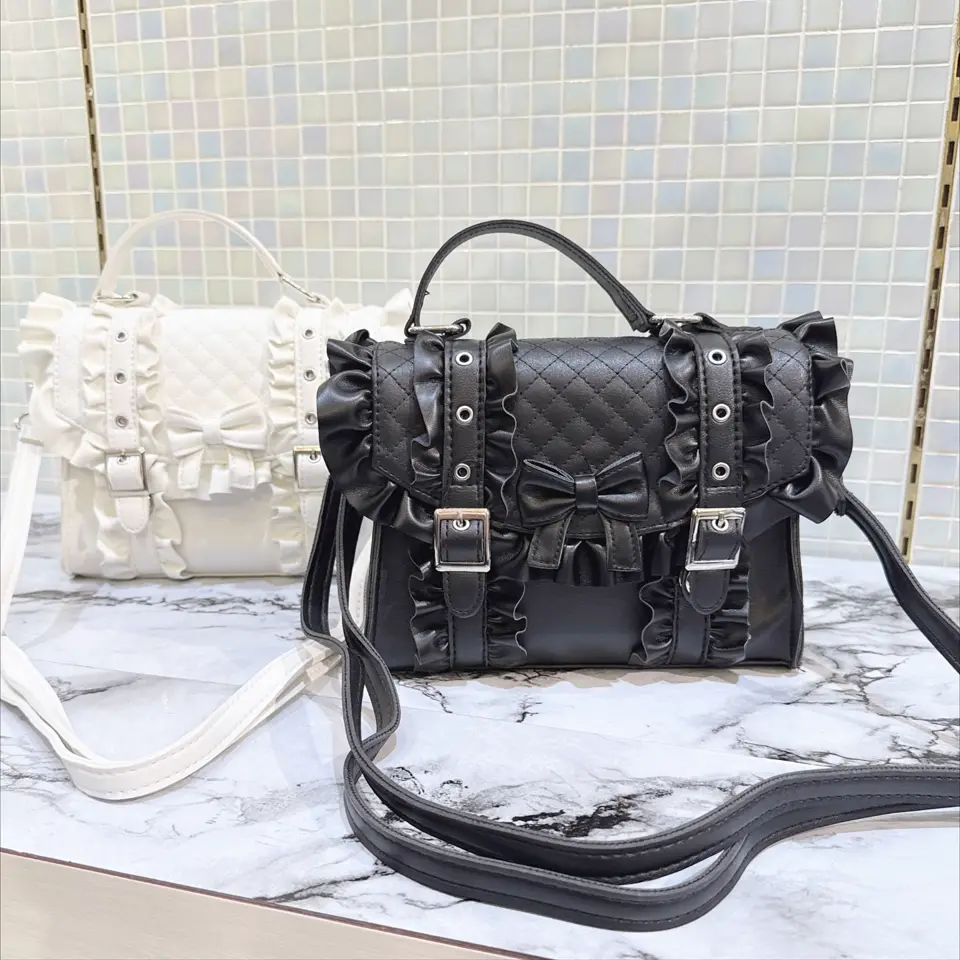 Princess Melody】りぼん×フリルショルダーバッグ - ブラック size-F