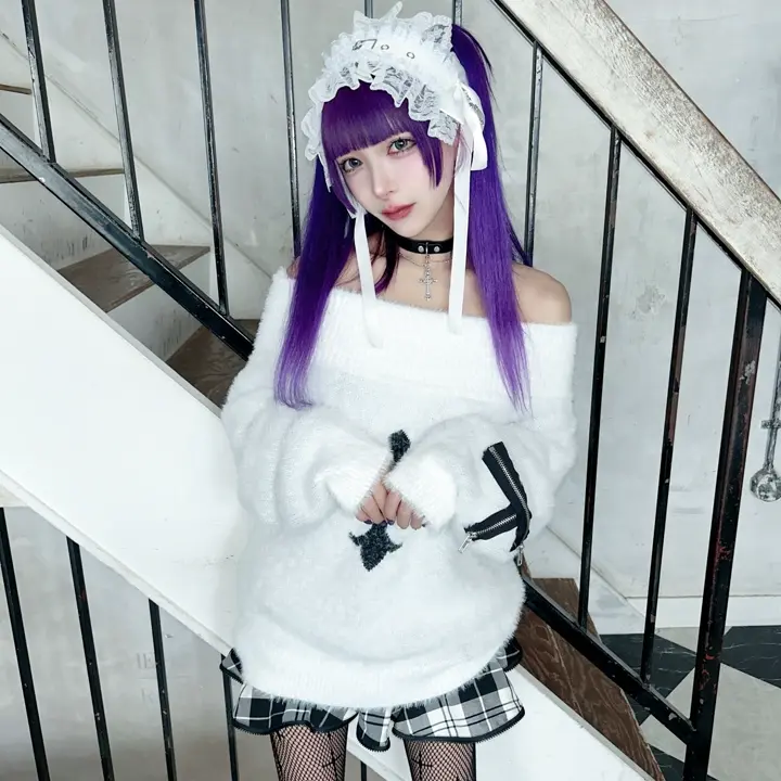 MA*RS】ジップ付きクロスハイネックニット - ブラック size-F | 地雷系