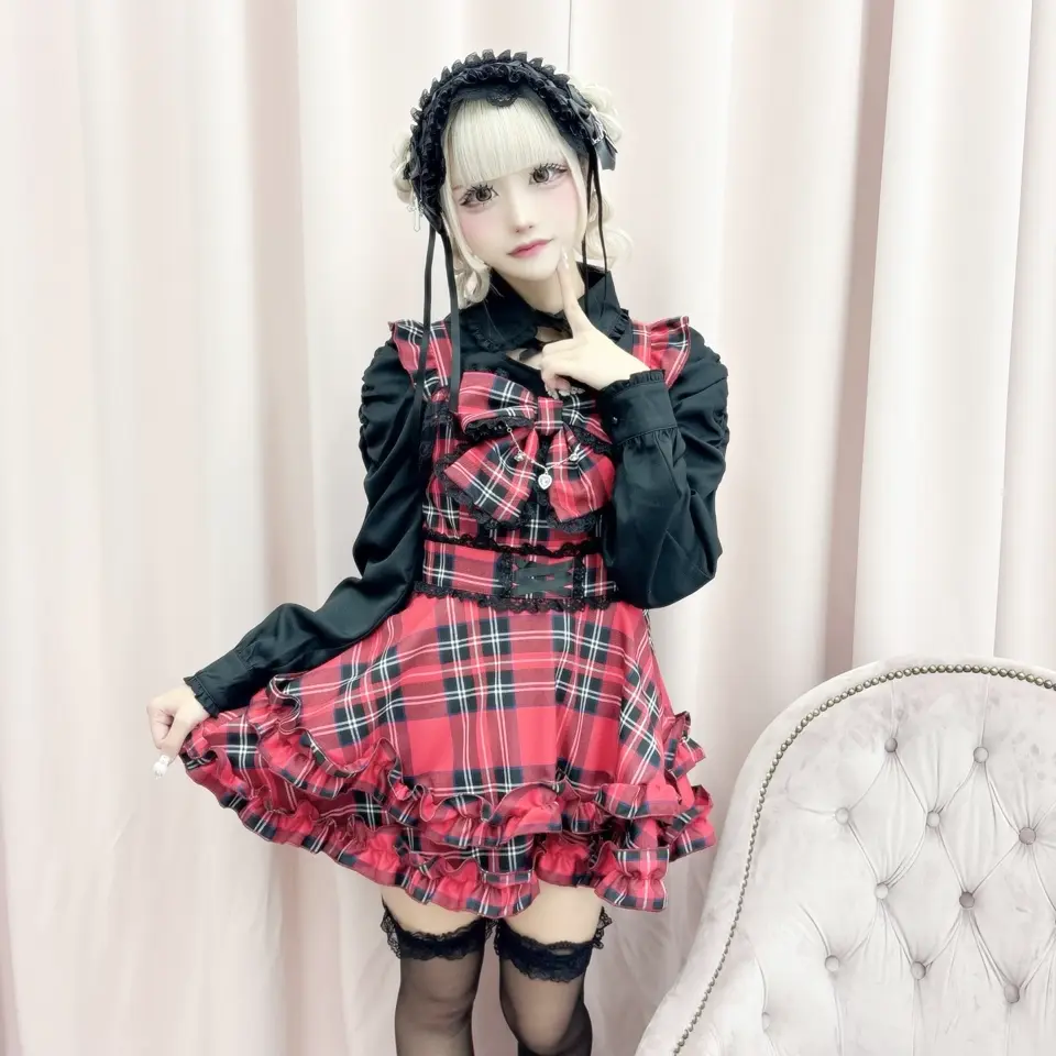 チェックDOLLYキャミワンピース2 Princess Melody ピンク Princess Melody】チェックDOLLYキャミワンピース - レッド size-F