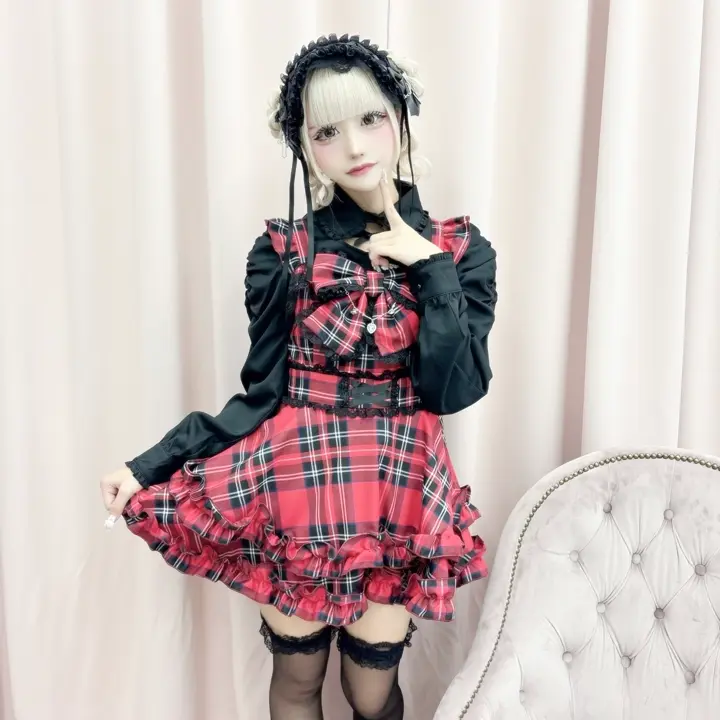 MARS プリメロ チェックDOLLYキャミワンピース 水色 Princess Melody】チェックDOLLYキャミワンピース - レッド size-F