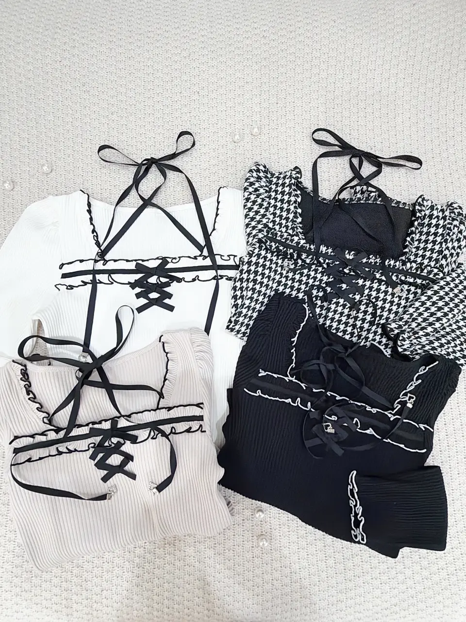 MA*RS】フリルリボンテレコトップス - BLK/BLK size-F | 地雷系・量産