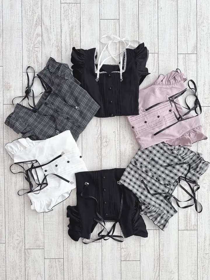 MA*RS】サテンリボン付きフリルブラウス - WHT/WHT size-F | 地雷系