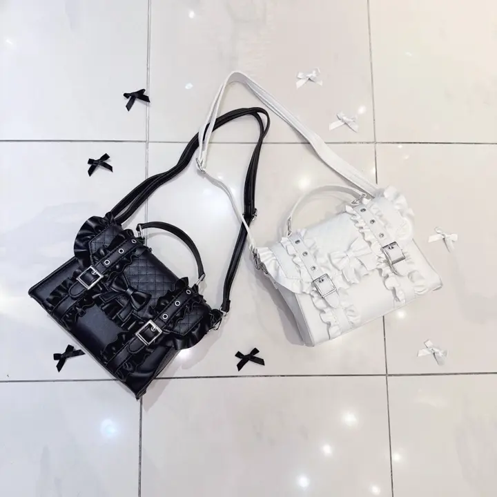 Princess Melody】りぼん×フリルショルダーバッグ - ブラック size-F