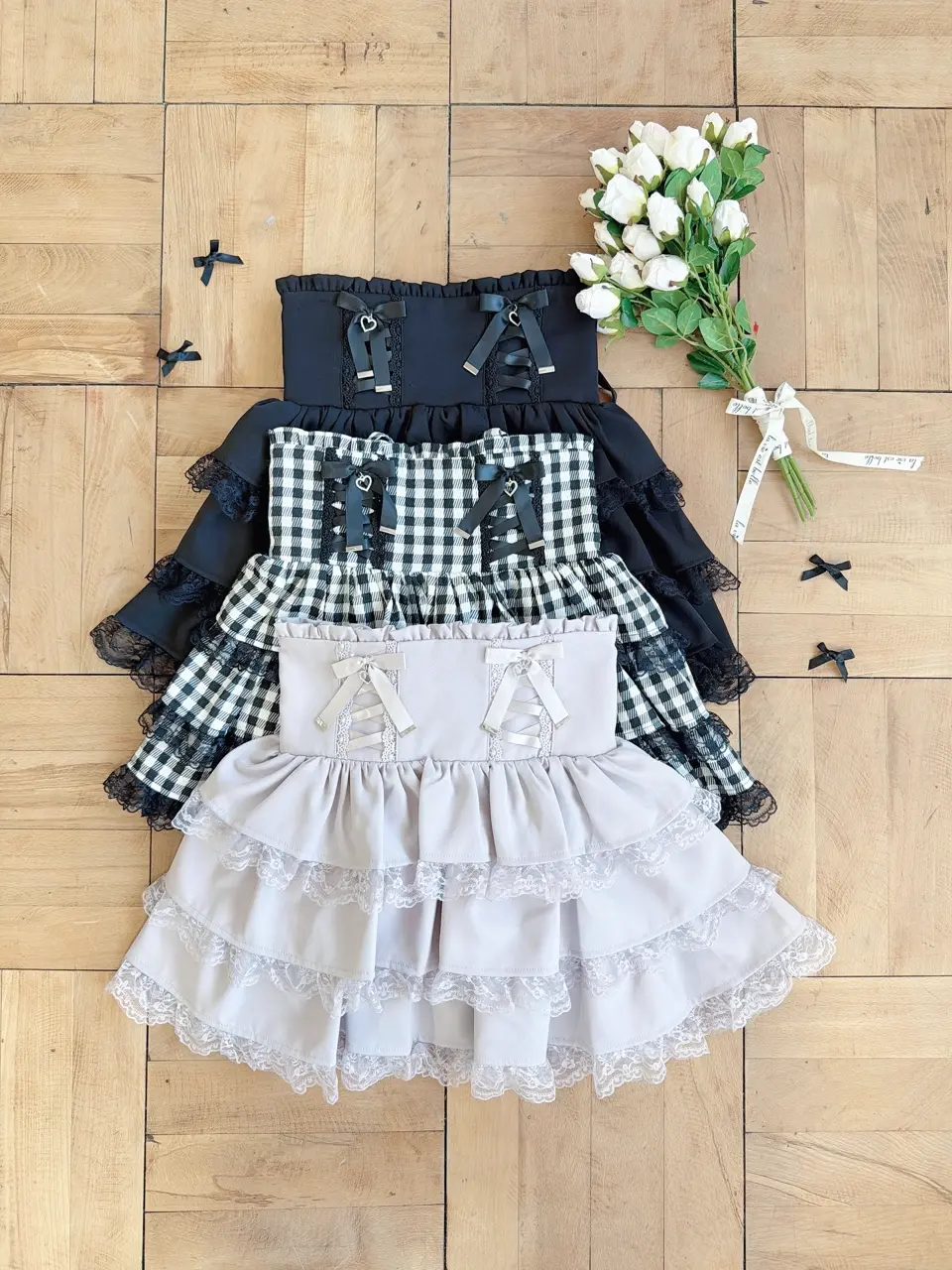 MA*RS】レースアップリボン3段フリルスカパン - ピンク size-F | 地雷