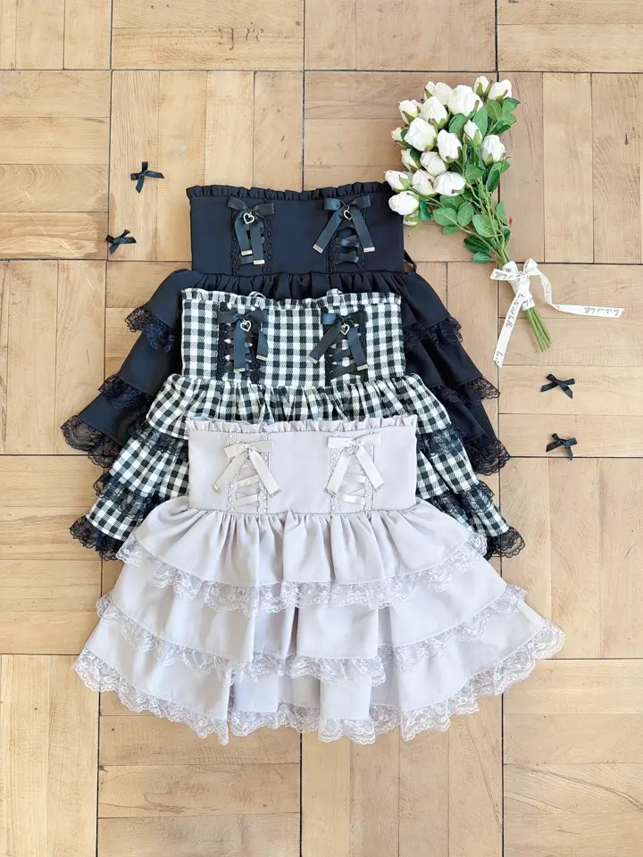 MA*RS】レースアップリボン3段フリルスカパン - ピンク size-F | 地雷