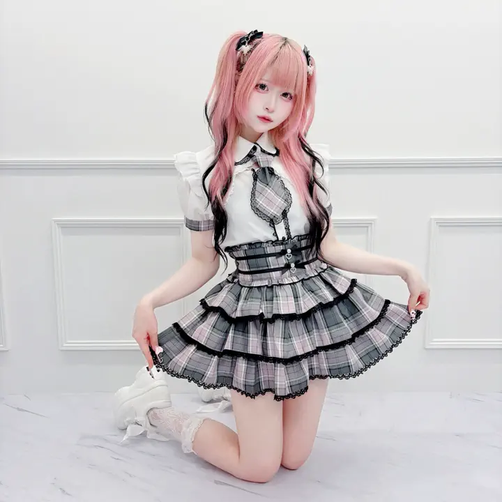 MA*RS】チェック柄ネクタイ付きブラウス - ピンク size-F | 地雷系