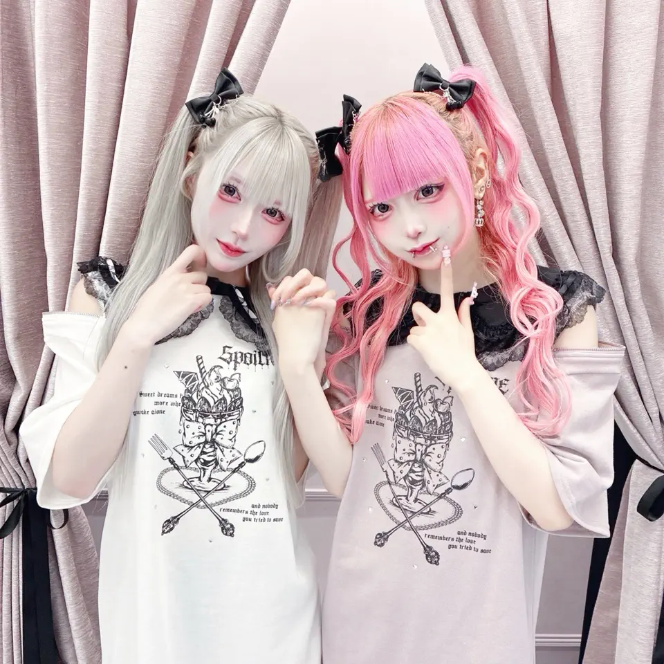 Princess Melody】りぼんパフェ肩あきZIPロンT - ホワイト size-F