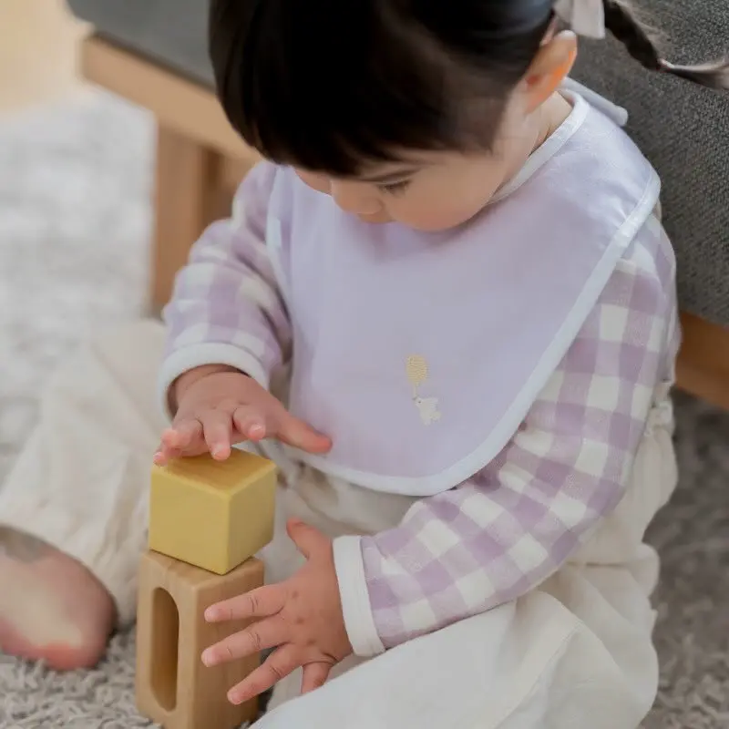 国産ダブルガーゼのリバーシブルスタイ-日本製ベビー服PUPO