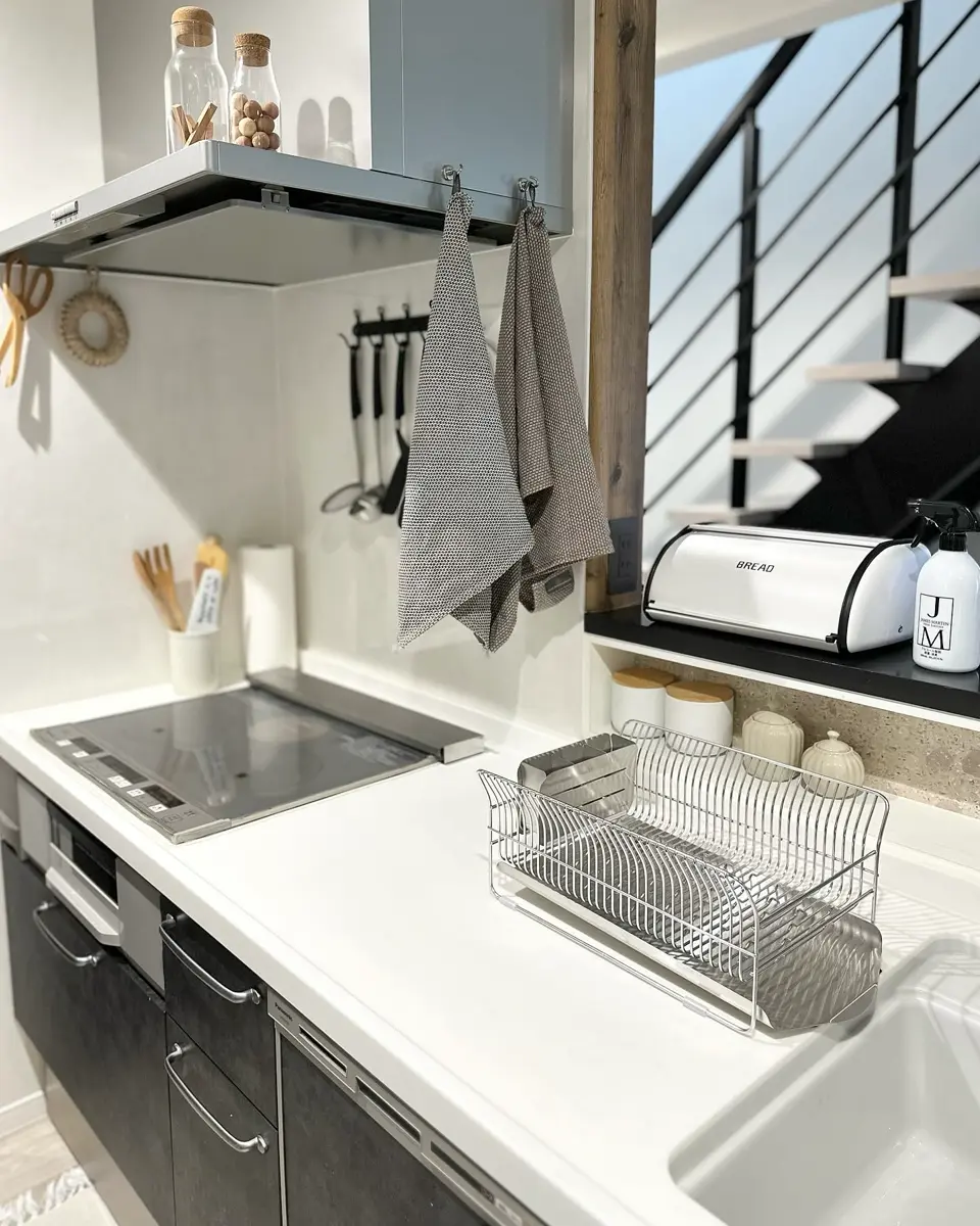 hanauta 水切りラック コンパクト 横置きタイプ シルバー- be