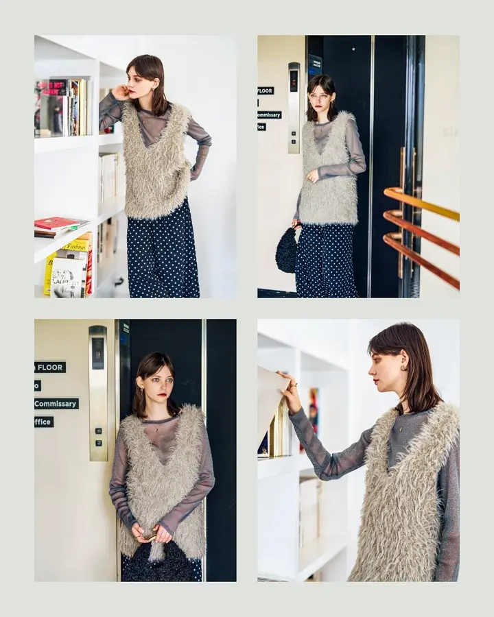 フェザーチュールヤーンニットベスト｜abahouse mavie / アバハウス マヴィ