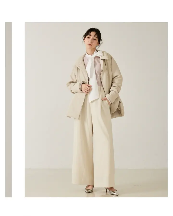 新品タグ付　qualite カリテ　コットンリネンストライプ　ロングコー 新品タグ付 qualite カリテ コットンリネンストライプ ロングコー 新品