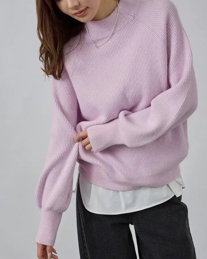 片畦モックネックプルオーバー｜abahouse mavie / アバハウス マヴィ