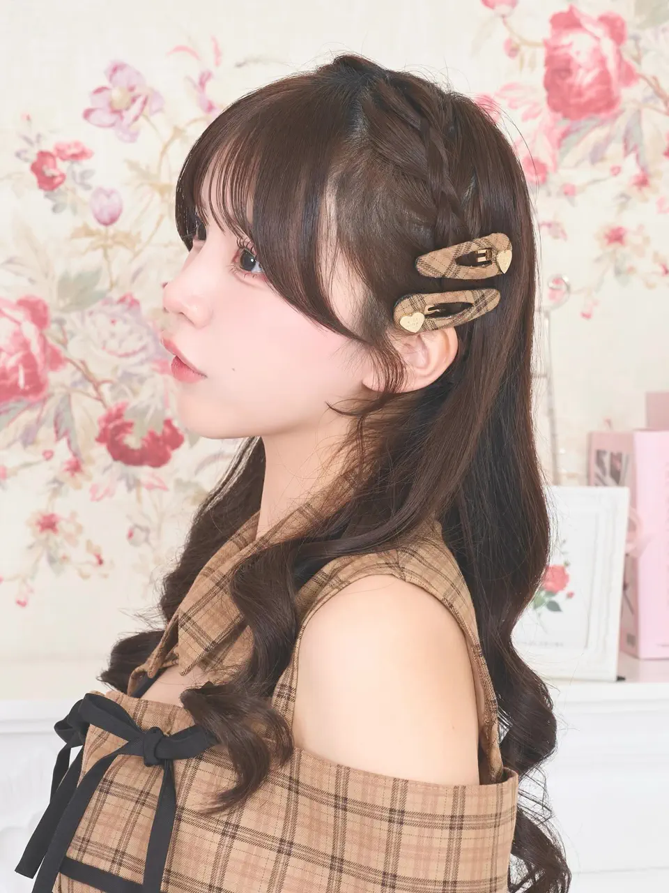 レオパート　ヘアピン　ゴールドロゴ　ダークブラウン　綺麗　レディース　美品 LAFARY closet》ハートロゴチェックヘアピン- LAFARY ONLINE