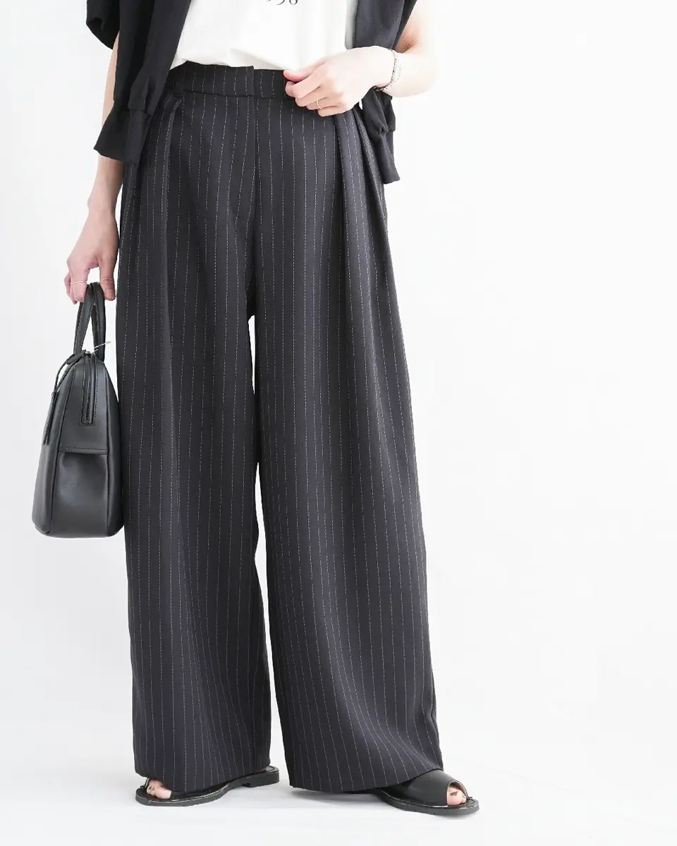 wakami ベルテッドパンツ ストライプパンツLIBEIRO リルーム