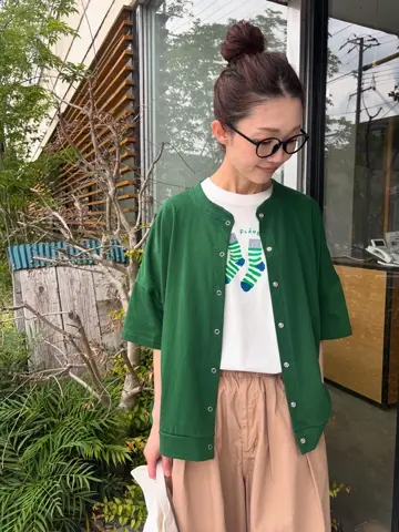 NATURAL LAUNDRY(ナチュラルランドリー) カラー天竺ソックスプリントT