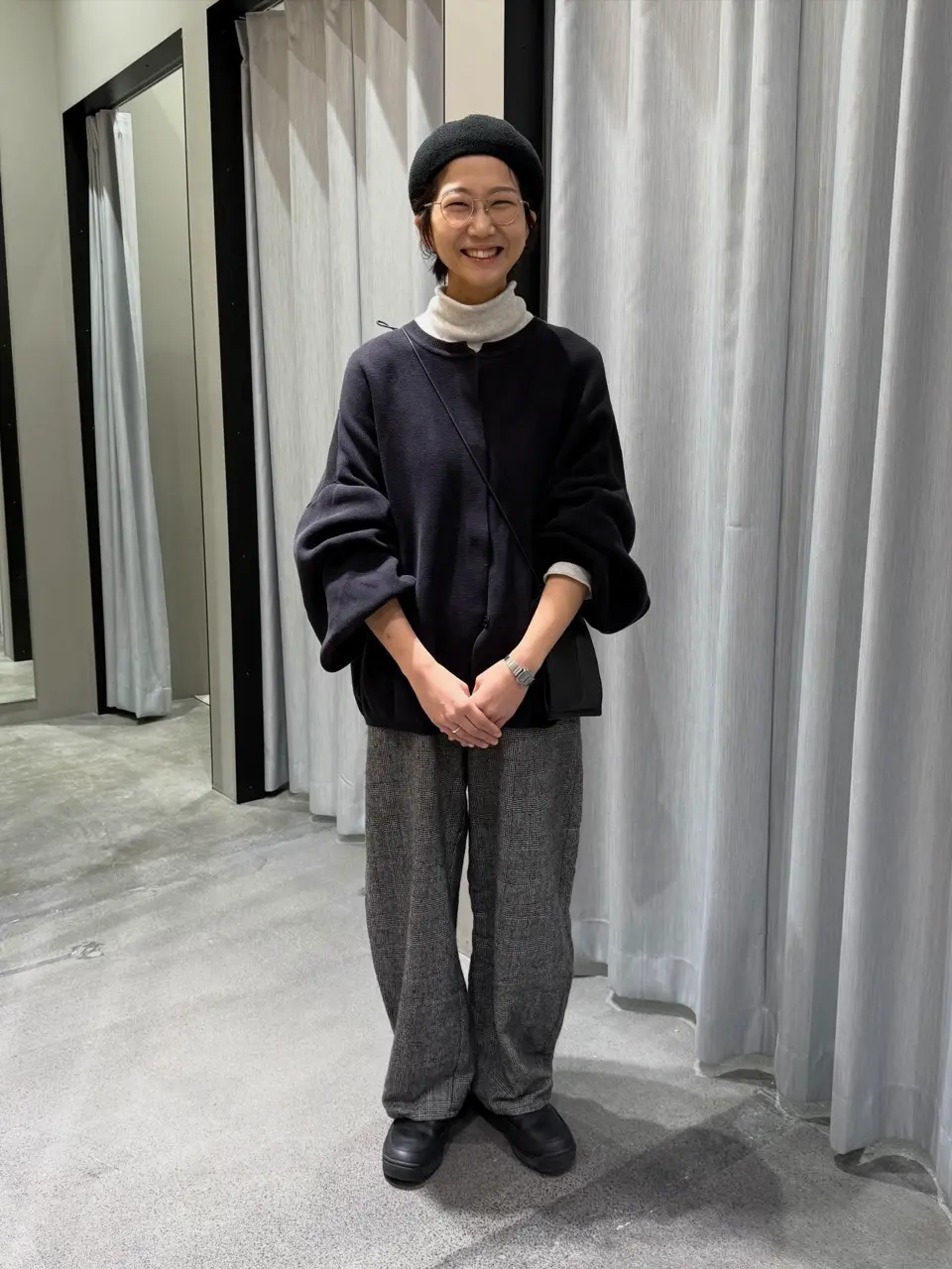 TK16426] tumugu(ツムグ)コットンリブニット ロングタートルネック