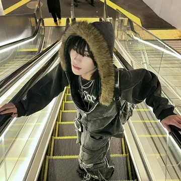 ファー付きフードジャケット（ファー取り外し可能）