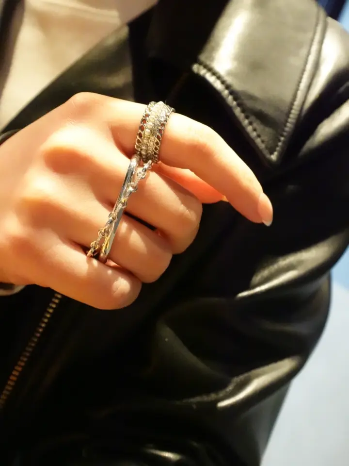 LOHME ローム Bijoux Pearl Chain Ring GD 11号 Bijoux Pearl Chain Ring | おしゃれな指輪 - LOHME ONLINE STORE